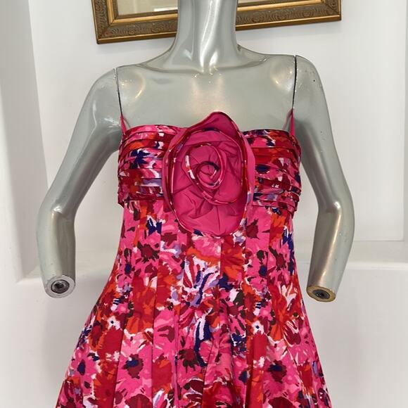 Bcbgmaxazria Strapless Begonia Combo Bubble Dress Size 12 BNWT - Picture 7 of 13